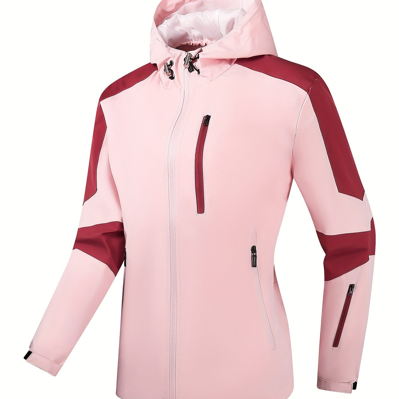 | Linde | Sportieve dames outdoorjas met capuchon in bijpassende kleuren en ritszakken