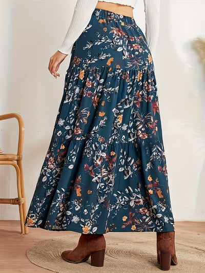 Luna | Elegant maxi skirt with floral print