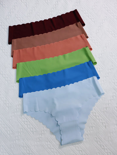 Lotte | 6-piece plain briefs with a scalloped edge