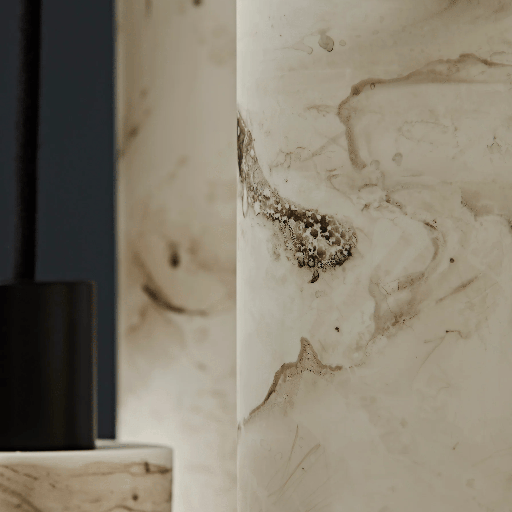 Baskorin – Black Stone Cylinder Pendant Lamp