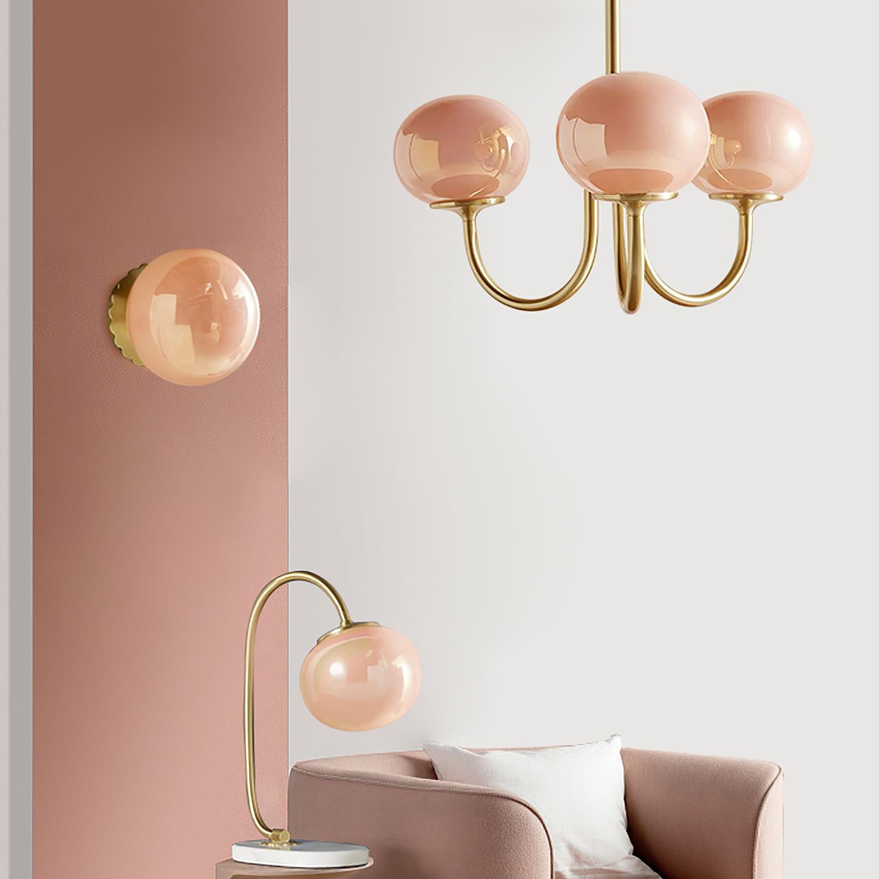Piora - Pink Glass Bubble Chandelier