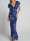 Sarah - Bedrukte chiffon maxi-jurk met V-halslijn
