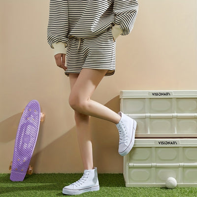 Amber | Hoge canvas sneakers met veters