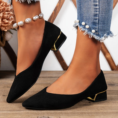 Nina | Elegante zwarte chunky pumps