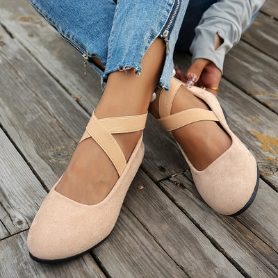 Luna | Plain women's ballet flats in breathable velvet