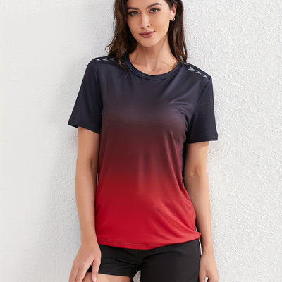 Lotte | Women's ombre short-sleeved sports T-shirt