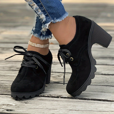 Mara | Effen dames platformschoenen met veters