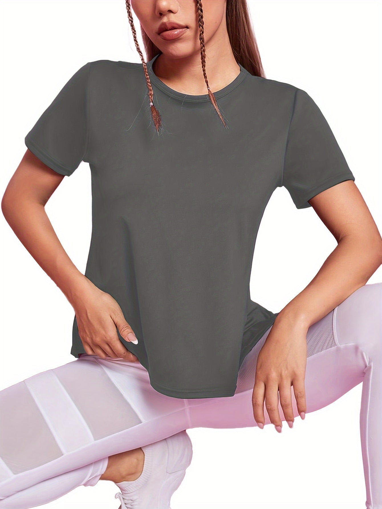 Lotte | Quick-drying women's sports shirt with short sleeves and breathable mesh contrast