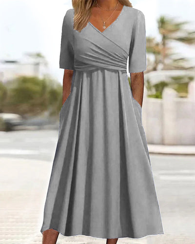 Zomerse Midi Jurk met Crossover Look