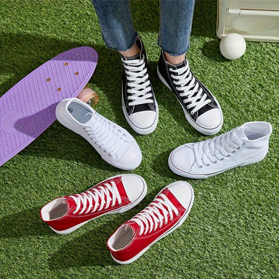 Amber | Hoge canvas sneakers met veters