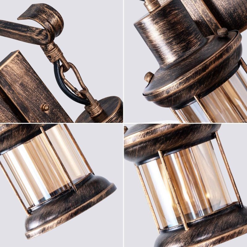 Dravion - Industrial Retro Wall Lamp Glass Shade E27