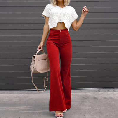 Dames flared broek – Hoge taille en aansluitende pasvorm
