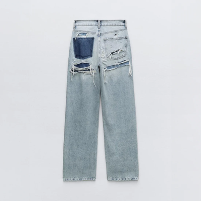 Straight fit jeans met distressed look – Vintage denim met eigentijdse details