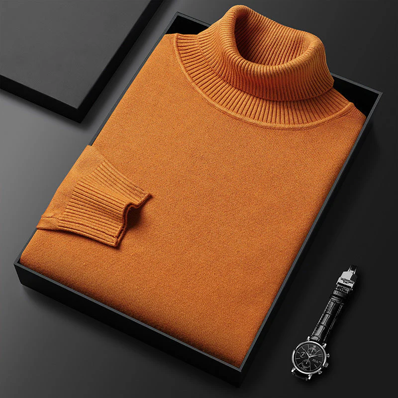 Men's turtleneck – Fine knit with stand-up collar 