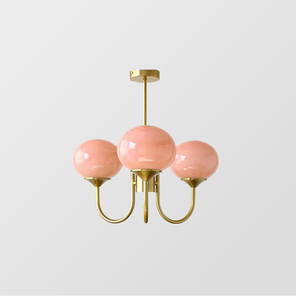 Piora - Pink Glass Bubble Chandelier