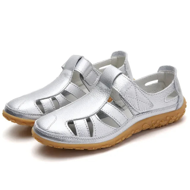 Vrouwen casual lederen zomersandalen