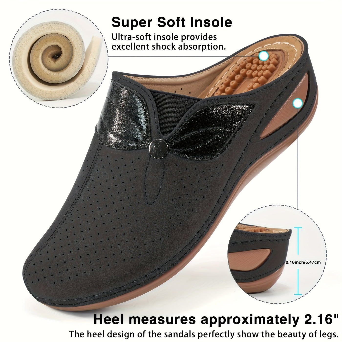 Sarah | Damesklompen met comfortabele zool en sleehak