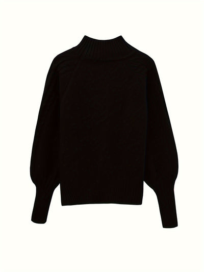 Fien | Cable-knit turtleneck sweater with dropped shoulders