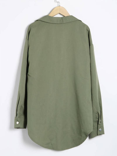 Lisette | Army green loose-fitting blouse