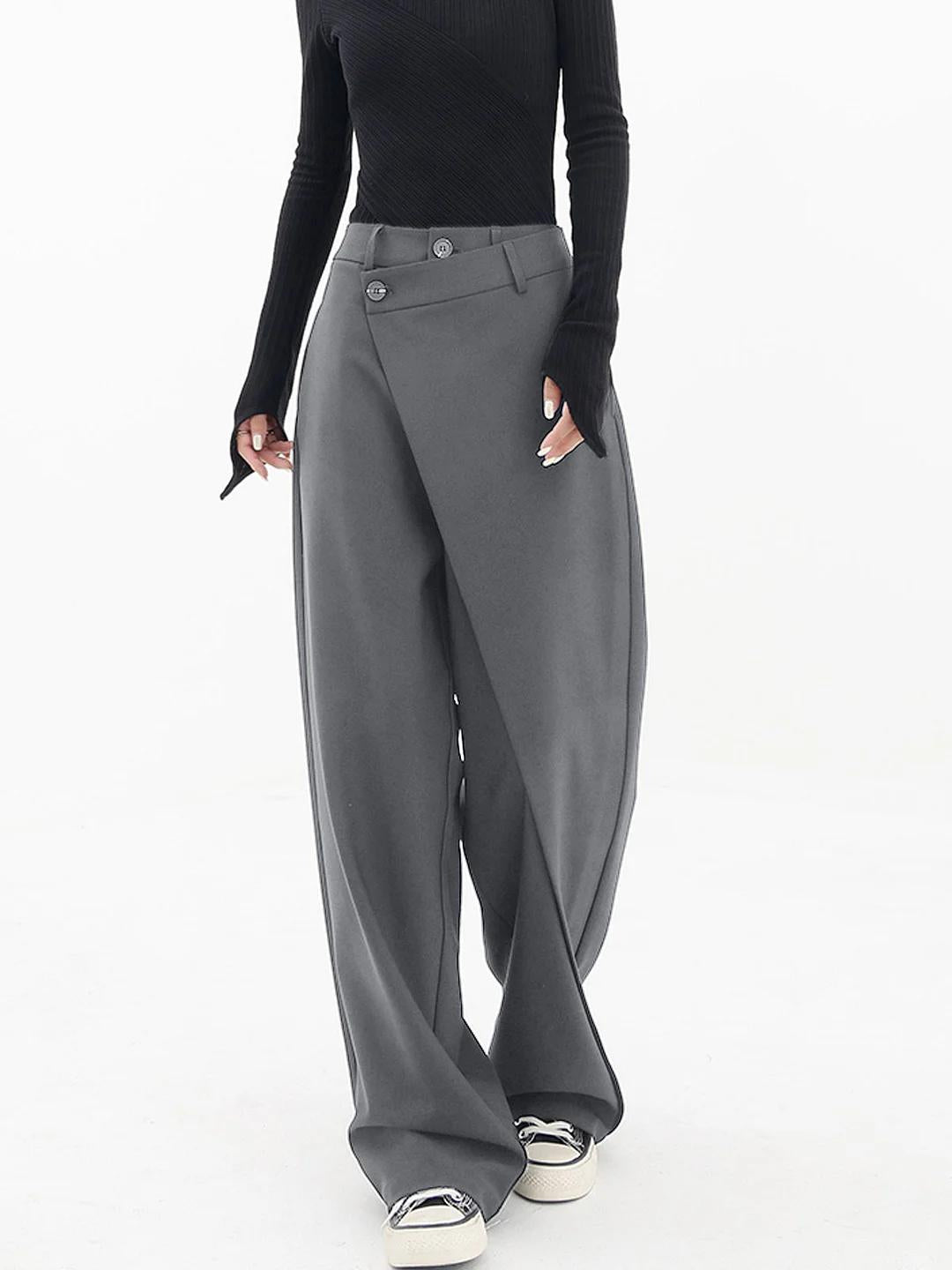 Flattering Asymmetrical Waist Women's Trousers