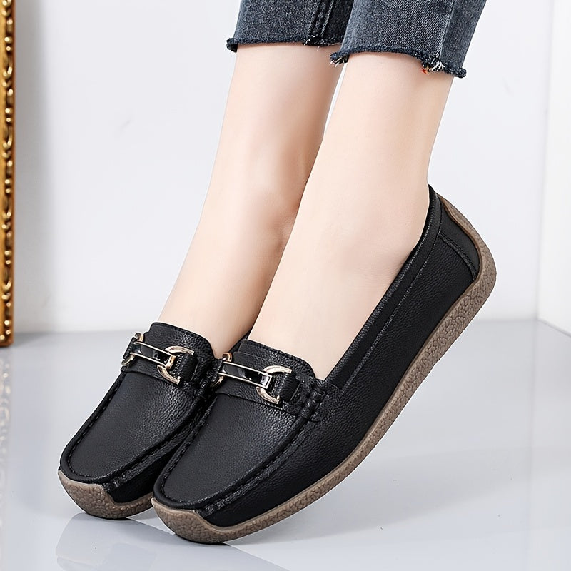 Sanne | Comfortabele platte dames mocassins met gesp