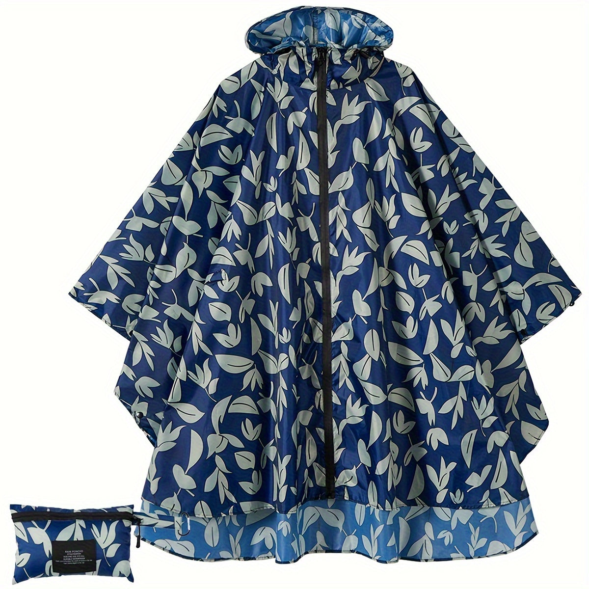Lotte | Sporty women's rain poncho with hood and geometric pattern