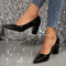 Elena | Elegant black pumps with a chunky heel