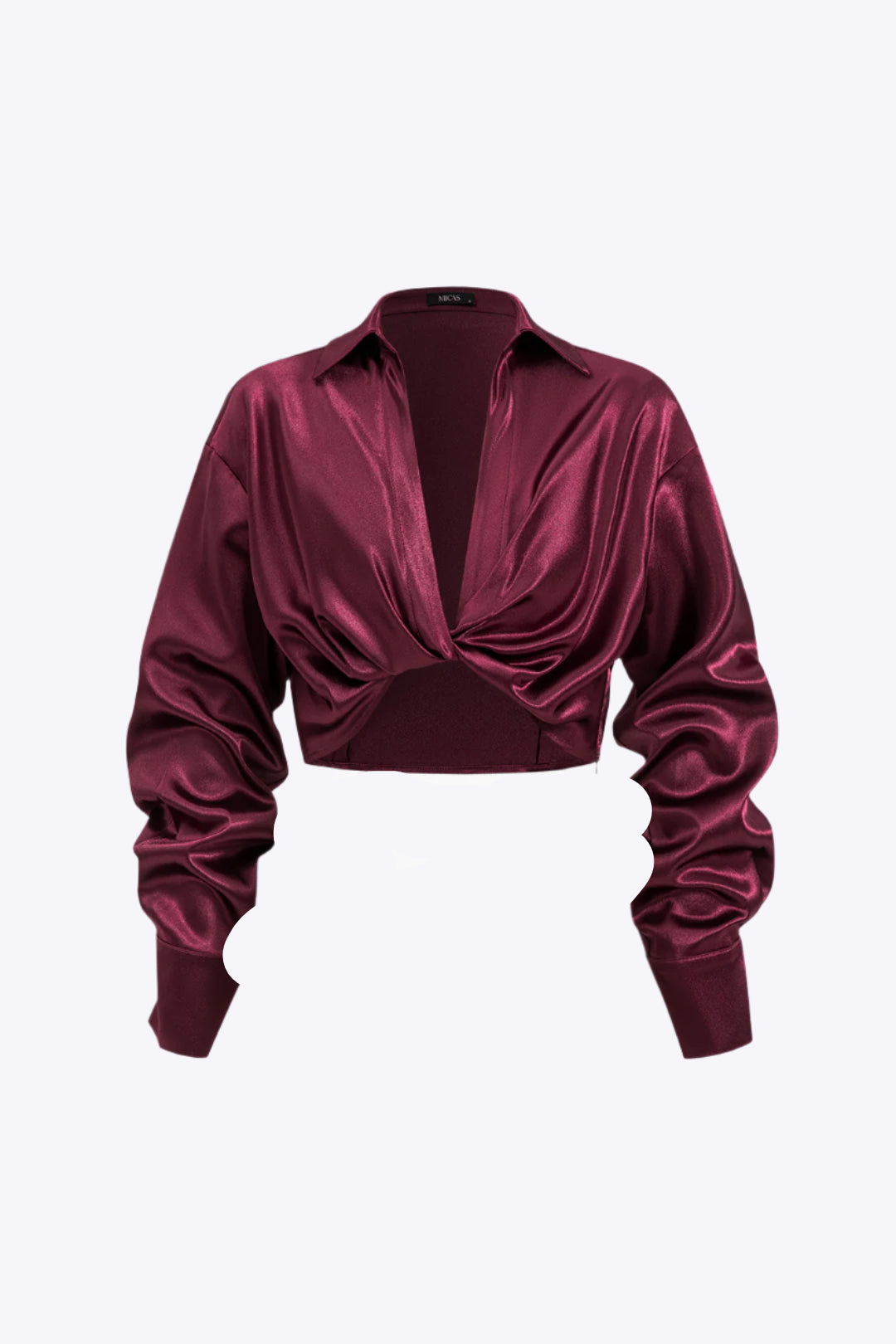 Valetta - Tijdloze Satijnen Twist Dames Langemouwen Shirt