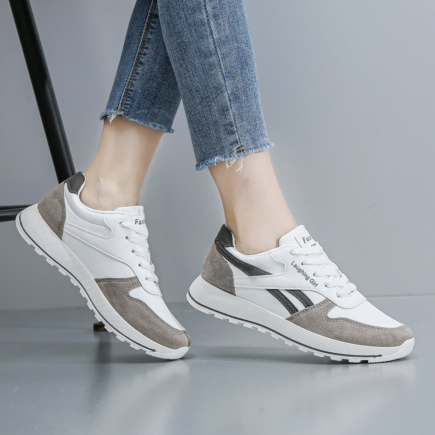 Sophie | Dames colorblock casual sneakers met vetersluiting