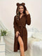 Lotte | Plush lined bathrobe with V-neck
