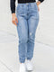 Emma | Casual damesjeans in grote maat, gescheurd, gewassen blauw