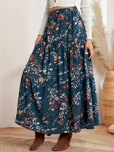 Luna | Elegant maxi skirt with floral print