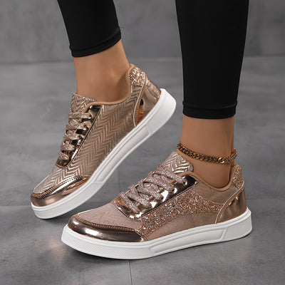 Fenna | Glitter sneakers met veters en comfortabele zool