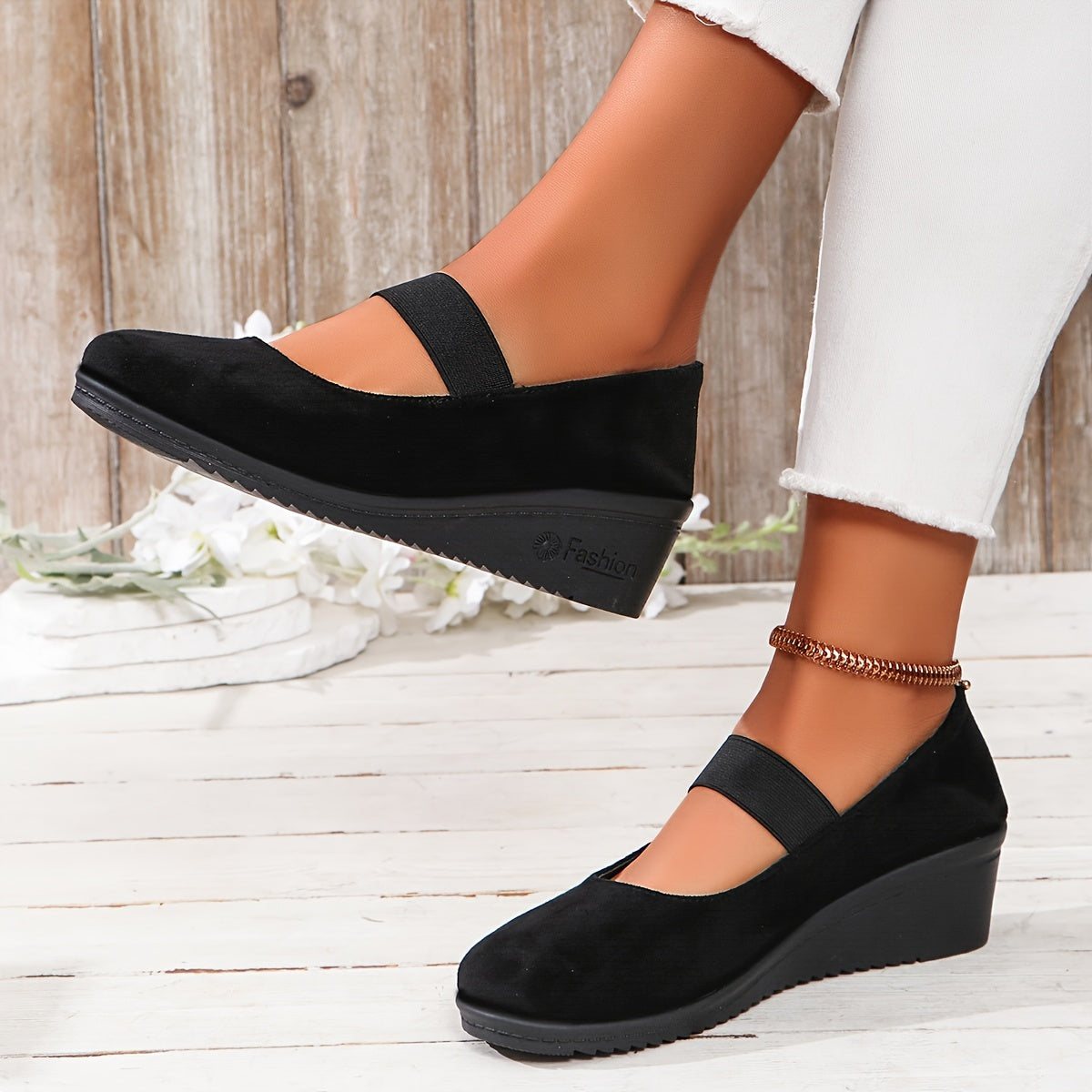 Luna | Chic black women's sneakers with non-slip sole