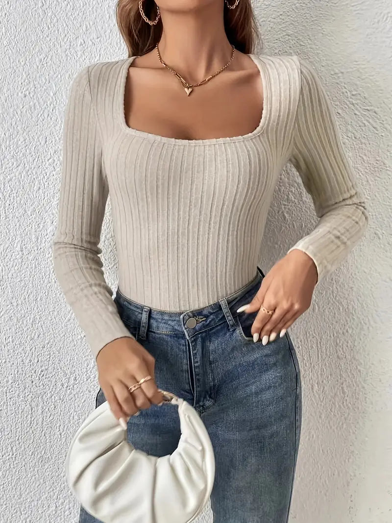 Sophie | Body trui met vierkante hals