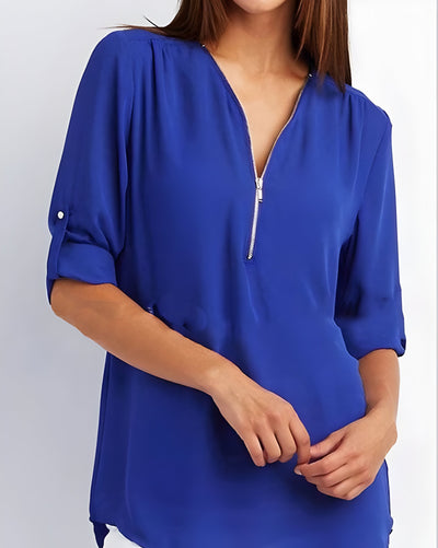 Amaya - Stijlvolle Blouse met Halve Rits