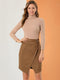Evelien | High-waisted solid-color wrap skirt