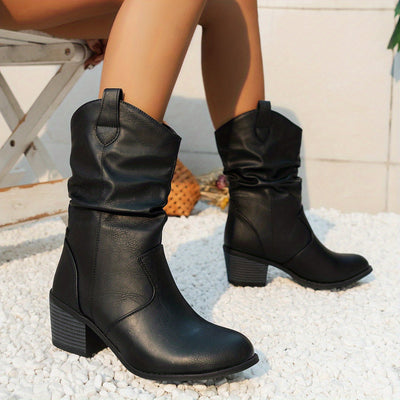 Lotte | Women's slouch western boots with block heel