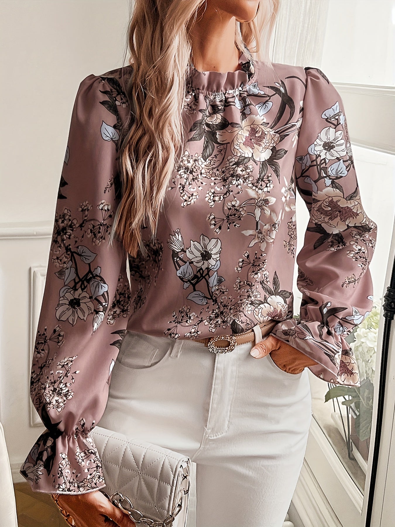 Sophie | Bloemenprint blouse met ruches