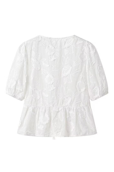 Uma - Chic Effen Vetersluiting Dames Korte Mouwen Shirt