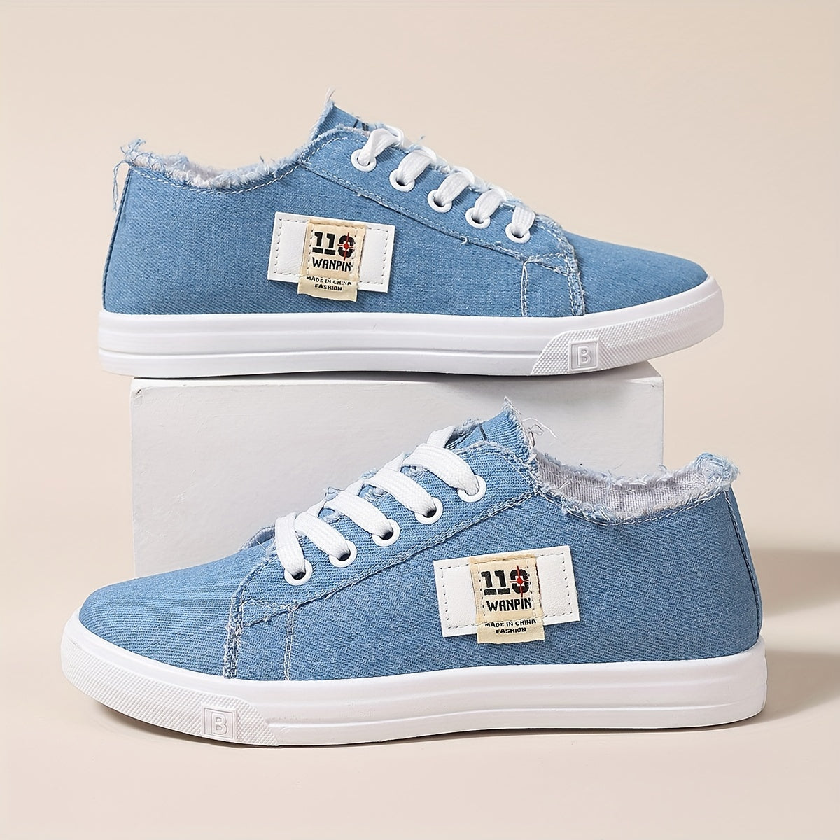 Esmée | Casual canvas damessneakers, lage skateschoenen met veters