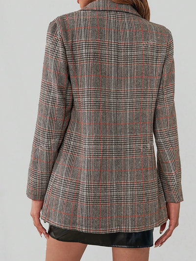 Emma | Elegant checked blazer with long sleeves