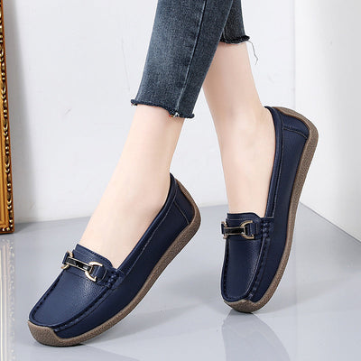 Sanne | Comfortabele platte dames mocassins met gesp