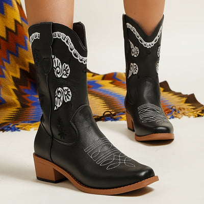 Vera | Cowboylaarzen met vlinderpatroon voor dames