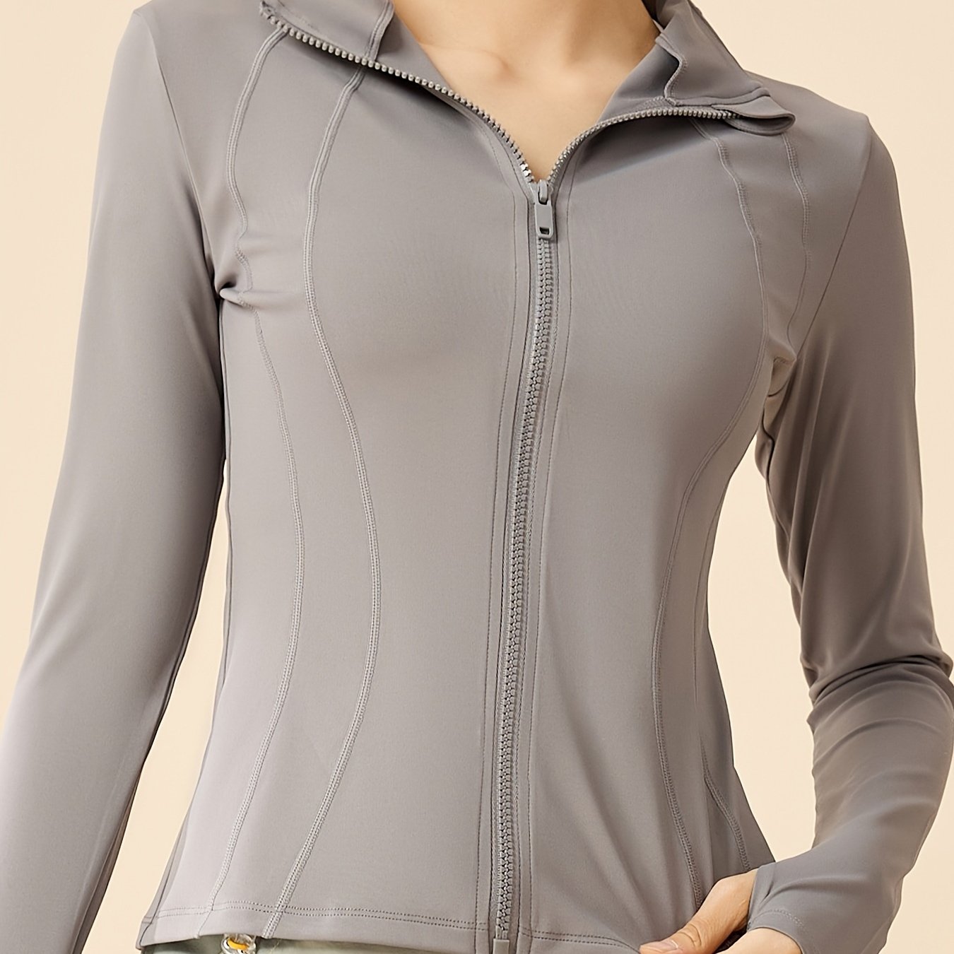 Nina | Cropped sportjack met ademende stof en staande kraag