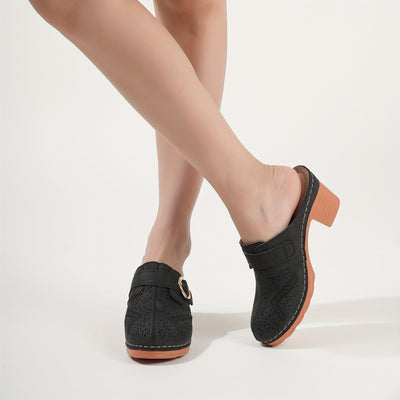 Nina | Comfortabele chunky hakken muil sandalen