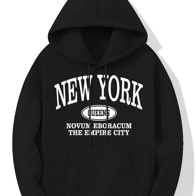 Nina | Hoodie met New Yorkse letterprint en kangoeroezak