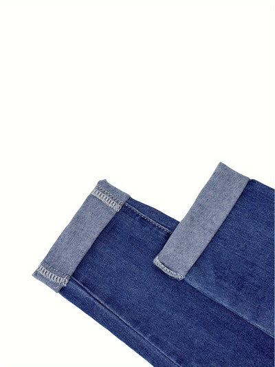 Lara | Plain washed blue skinny fit denim overalls