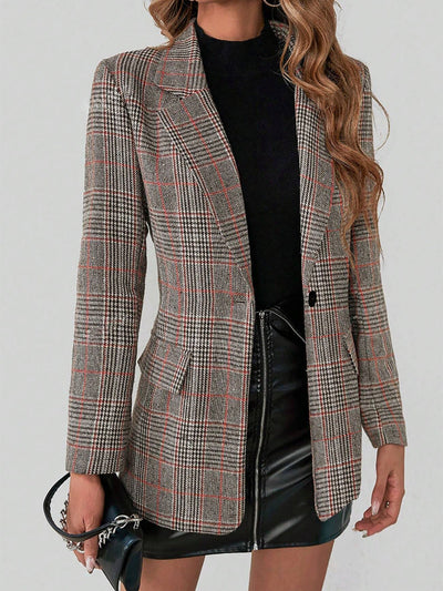 Emma | Elegant checked blazer with long sleeves