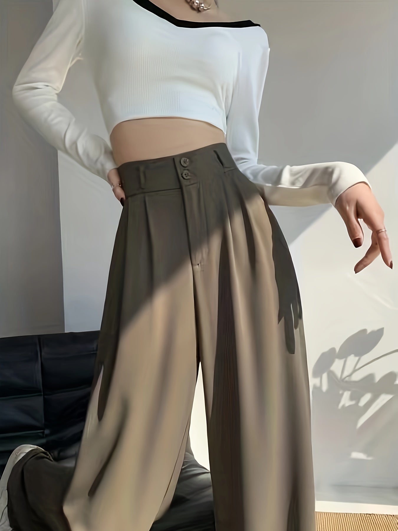 Emma | Casual dames chino broek met rits en rekbare stof
